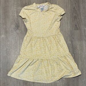 Kids Yellow Floral Tiered Dress -